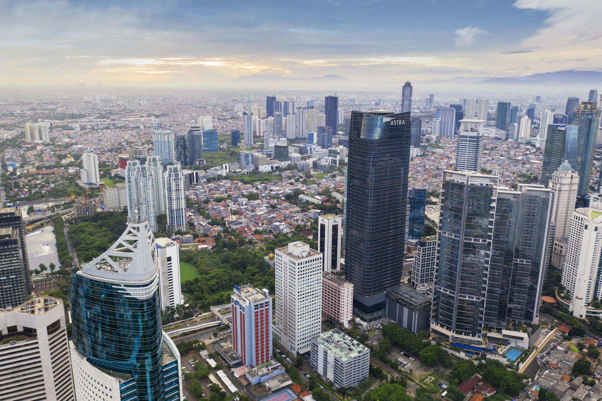 jakarta business district aerial bni